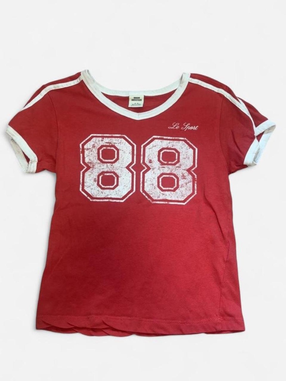 Urban Outfitters Red "88" Graphic Baby Tee